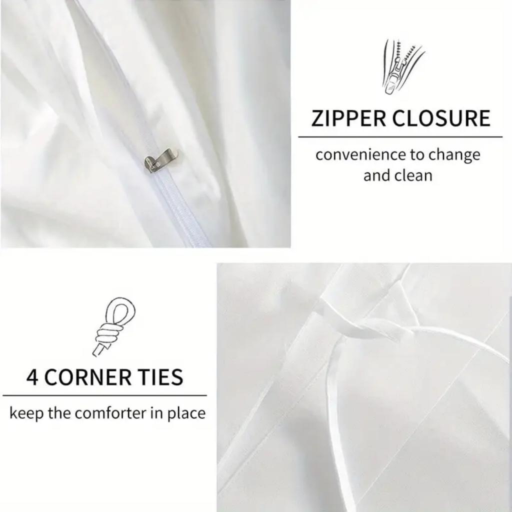 Линейный узор - Комплект пододеяльника с цифровой печатью - Полиэстер - Декор для спальни - 1 Пододеяльник + 2 Наволочки (нет подушки)