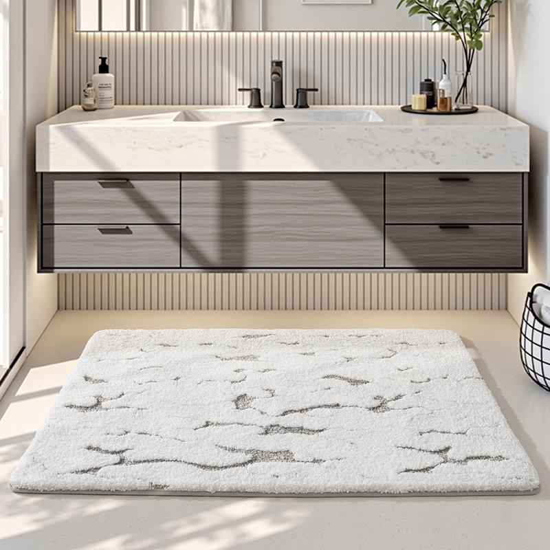 Тафтинговый коврик для ванной с мраморным узором, мягкий ковер для спальни, прикроватный коврик, напольный коврик для спальни, противоскользящий, аккуратный, эстетичный домашний декор