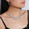 Luxury Diamond Necklace Earrings Set Party Wedding Dress Dinner Accessories Sexy Rhinestone Necklace Earrings Chain for Girls
