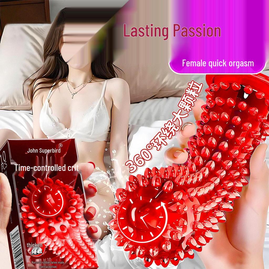 Q Point 369 Large Particle Thickened Desensitizing Condoms - Long-Lasting Delay for Men’s Safety by John Super Bird