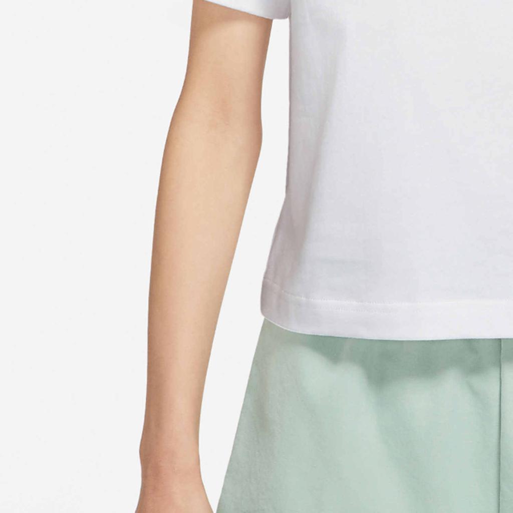 Nike Круглый вырез карман спортивная повседневная футболка с коротким рукавом женские топы белые DN4852-100