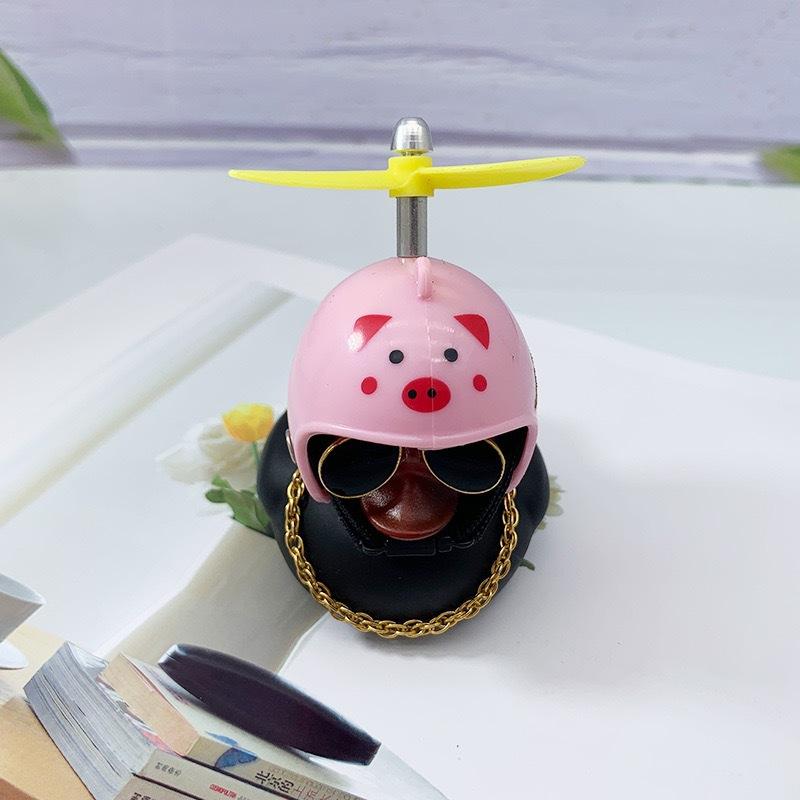 Маленькая желтая утка панда котенок велосипедный колокольчик резиновые милые аксессуары для велосипеда крутые очки воздушный винт украшение для шлема для автомобиля велосипед мотоцикл игрушка