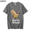 Мужская футболка с принтом «Чесночный хлеб», винтажная хлопковая футболка с коротким рукавом для мужчин и женщин
