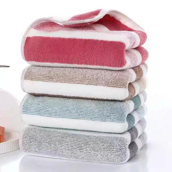 Коралловый флисовый комплект полотенец полосатое впитывающее банное полотенце безворсовое устойчивое к выцветанию полотенце для душа для ежедневного использования у бассейна в спа