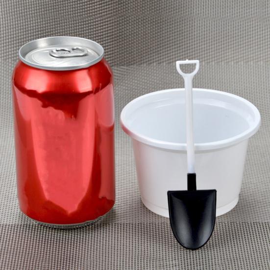 50Pcs/Set Ice Cream Shovel Eco-friendly Food Grade Plastic Yogurt Jam Cake Spoon Spade Kids