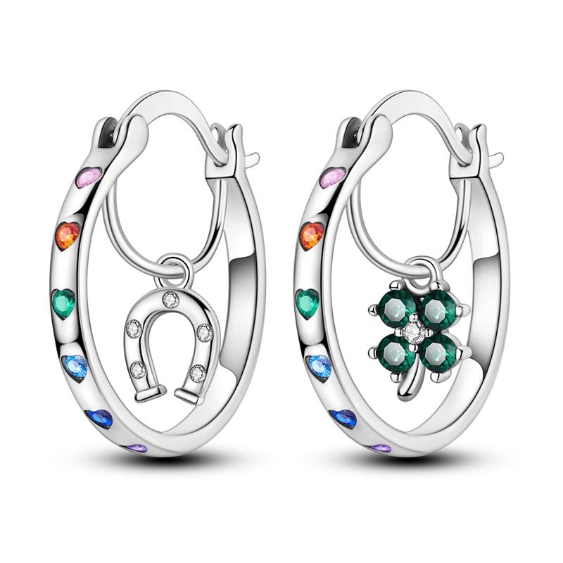 Серьги из серебра 925 пробы, разноцветные серьги с овальными драгоценными камнями, серьги-кольца с подвесками для женщин, большие круглые модные серебряные украшения