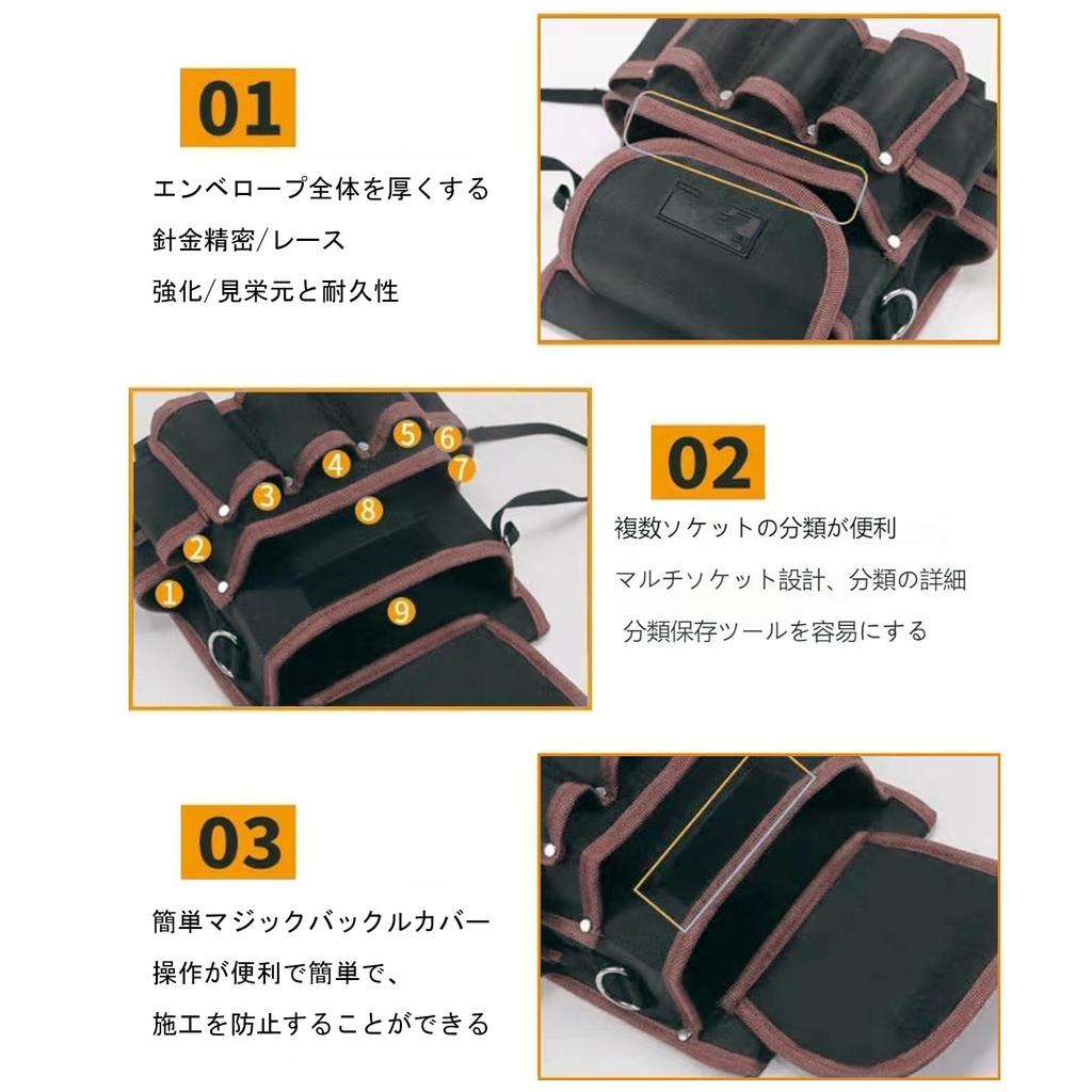 VorsiPro Tool Waist Tool Tool Storage Work Apron Detachable Waist Bag with Large Durable for and Other Work Bag, Bag, Pouch, Bag, Bag, Electrician's