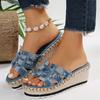 Женские сандалии на танкетке для отдыха, серпантиновые сандалии на танкетке, новые летние сандалии, вечерние туфли на платформе Sandalias