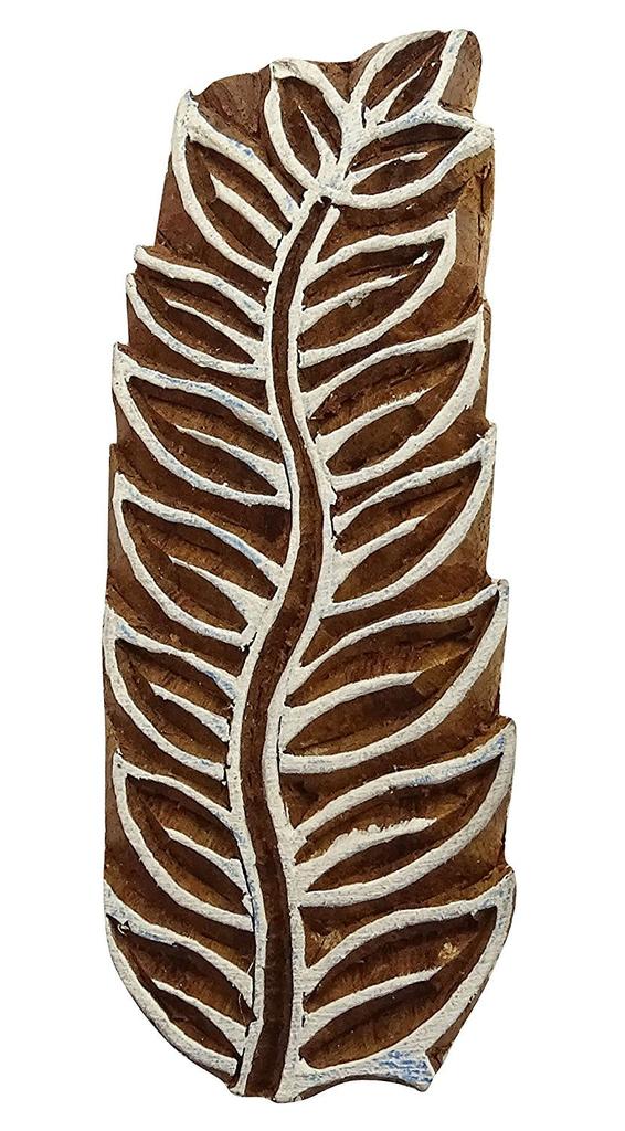 Печатание штемпеля ткани древесины блока Брауна картины листьев высекаенное рукой деревянное