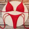Women's Sexy Brazilian Bikini Set Halter Triangle Top Thong Bottom Two-Piece Swimsuit Heart Bathing Suit Summer Beach Swimwear