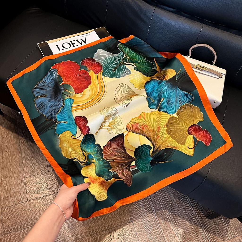 Геометрический колор-блок квадратный шарф из искусственного шелка женский атласный платок шаль обертывание хиджаб женская повязка для волос роскошная головная косынка эшарп