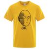 Summer One Punch Man Saitama Teacher Character Harajuku Man T-shirt Short-sleeved Anime Fashion Top