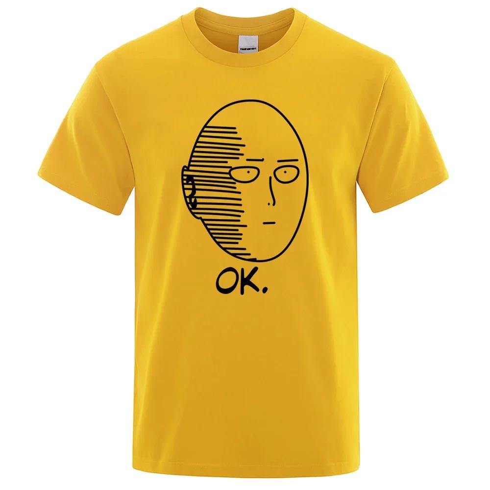 Summer One Punch Man Saitama Teacher Character Harajuku Man T-shirt Short-sleeved Anime Fashion Top