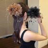 Peony Flower Grasping Clip Tassel Shark Clip Fashion Bow Hairgrips Women