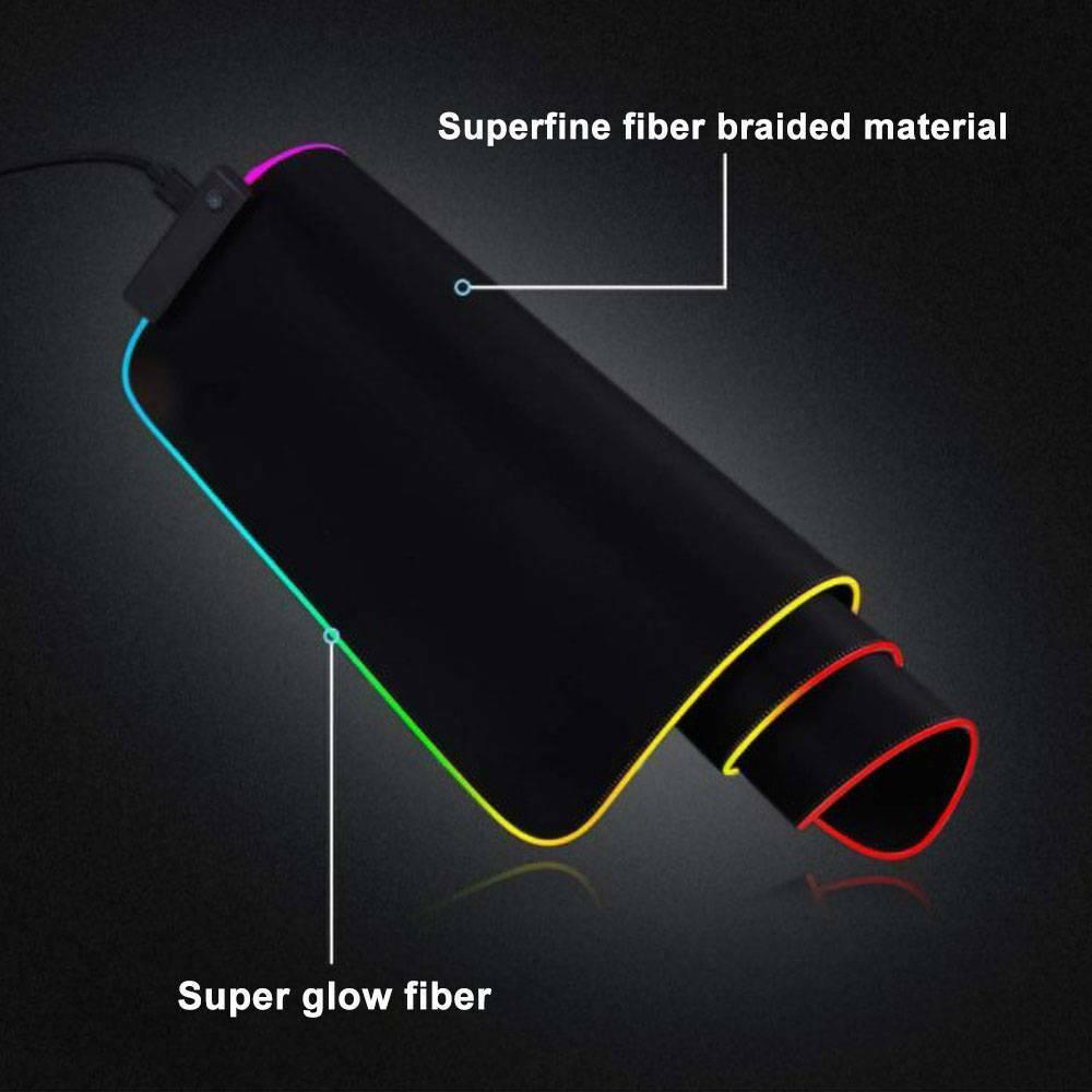 Коврик для игровой мыши с большим RGB цветным светодиодным освещением 800 * 300 мм для портативных ПК