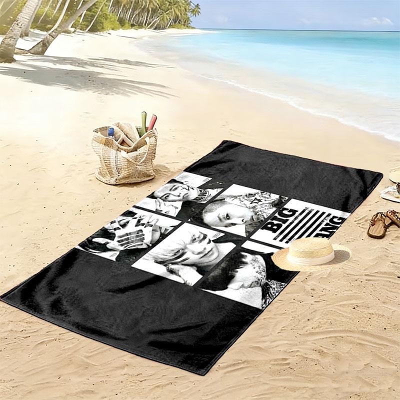 BIGBANG Print Beach Towel, Large Soft Quick Dry Towel for Beach Camping Swimming