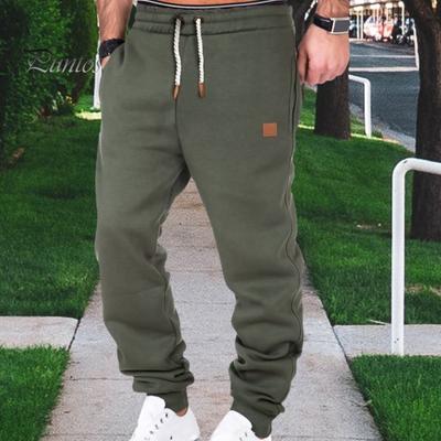 Мужские спортивные брюки на шнурке с эластичной резинкой на талии, однотонные карманы, мягкие дышащие эластичные мужские брюки с ремешками на щиколотке для бега в тренажерном зале