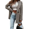Women's Plaid Fried Street Small Acket  Europe  Commuter Double-breasted Plaid Suit Plus Size