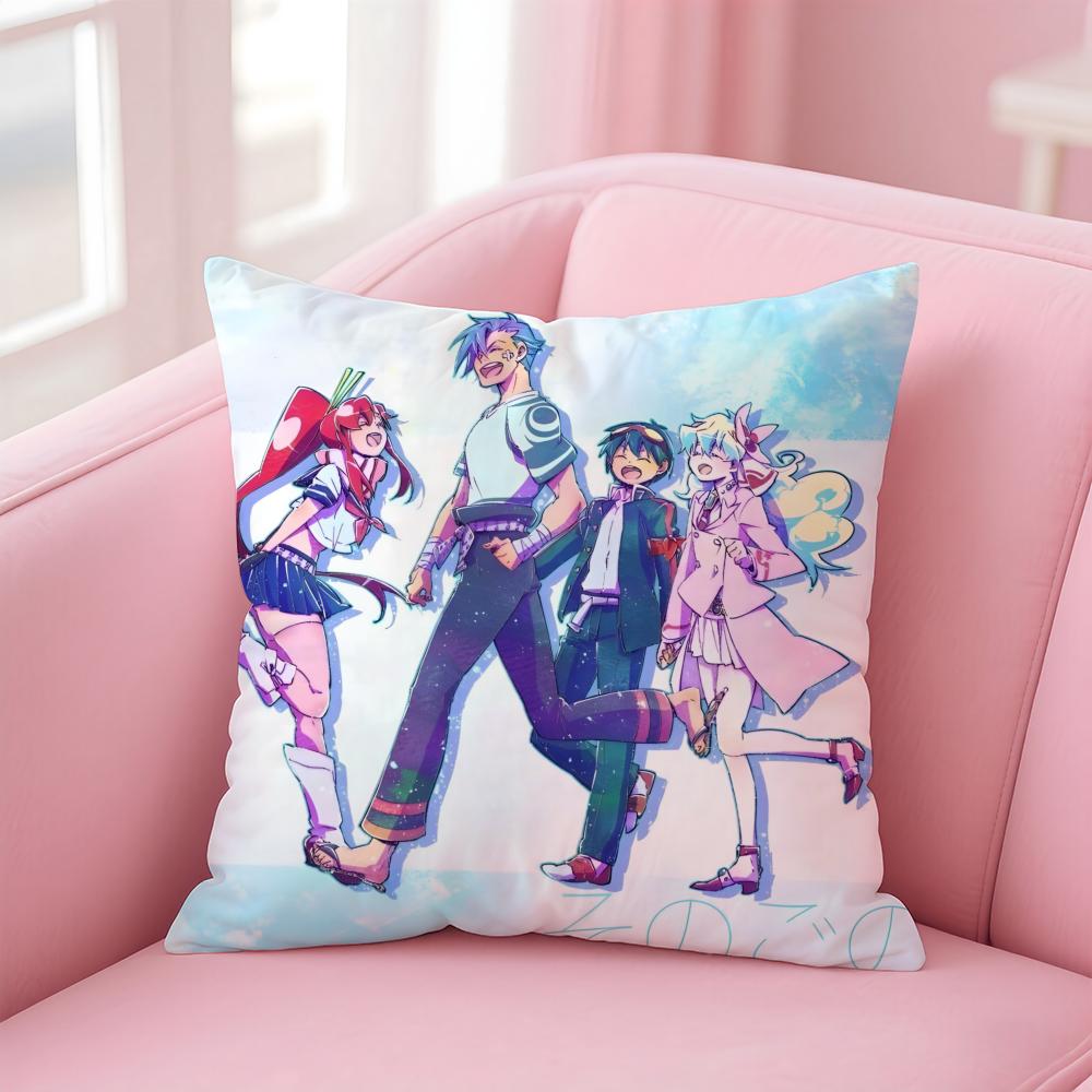Epic Japanese Anime TTengen Toppa Gurren Lagann Cushion Cover Pillow Case Soft Skin Friendly Fabric  Concealed Zipper