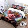 Fluffy animal with flower crown Print Bedding Set 1 Duvet Cover 2 Pillowcases for Adult and Children Luxury Gift Full Size