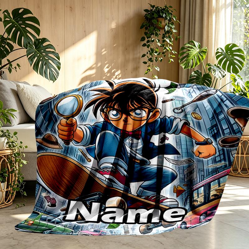 Custom Name Personalized Anime Print Blanket, Home Decor, Bedroom, Sofa, Camping, Couch, Gifts for Birthday Christmas