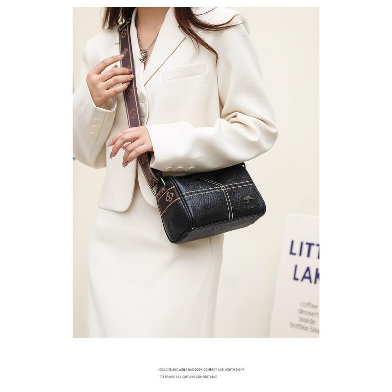 Женская сумка, широкий плечевой ремень, сумка через плечо, маленькая квадратная сумка, сумка на одно плечо, мягкая кожаная сумка-подушка