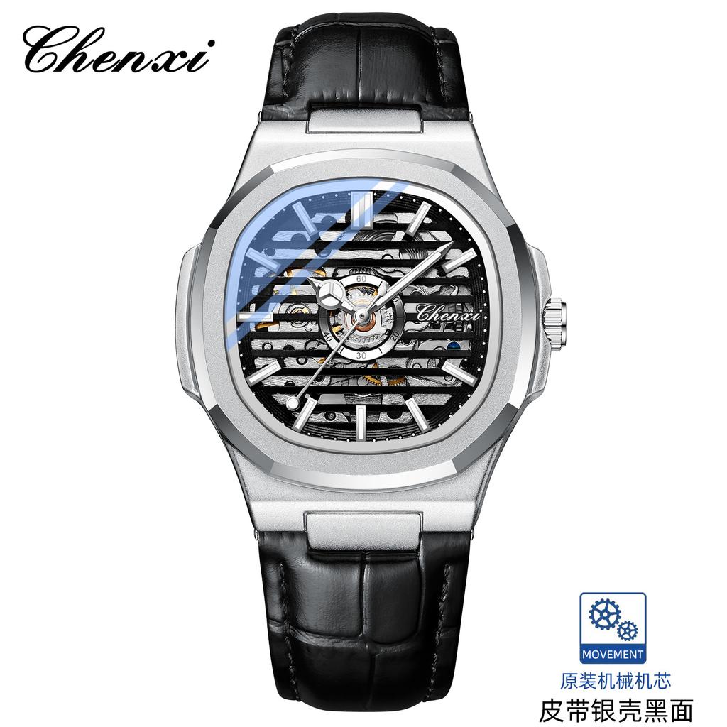Fashion Chenxi Automatic Tourbillon Precise Men's Watch Mechanical Wristwatch For Men Luxury Luminous Waterproof Skeleton Reloj