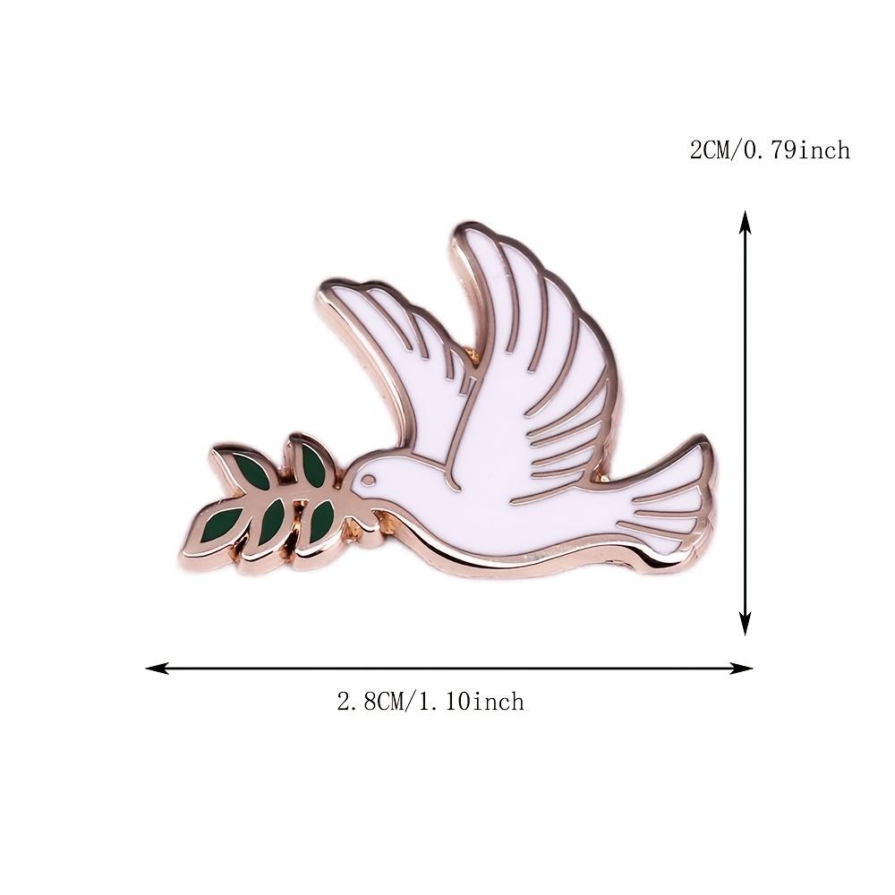 Эмалевая булавка с изображением голубя мира и оливковой ветви - женский значок с изображением голубя с изображением животного - уникальные новинки