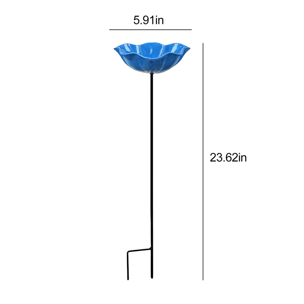Bee Watering Station with Flower Design Butterfly Feeder Bird Bath Metal Flower Garden Stake for Outdoor Garden Yard Lawn Decor