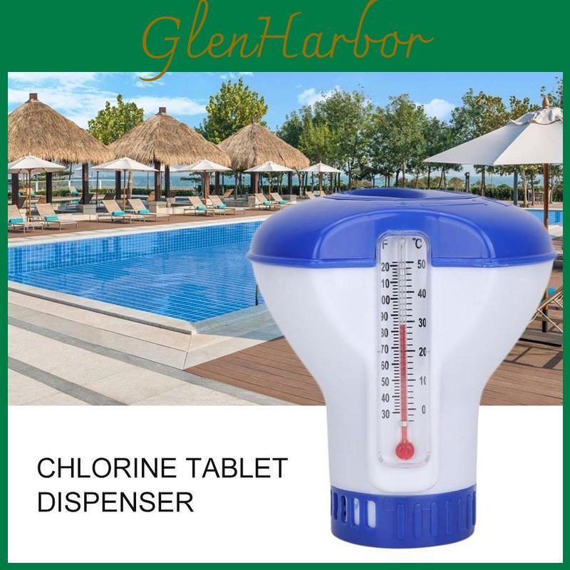 Floating Pool Chemical 1pc Swimming Chlorine Dispenser Swimming Pool Accessories Thermometer Disinfection Automatic Applicator Pump