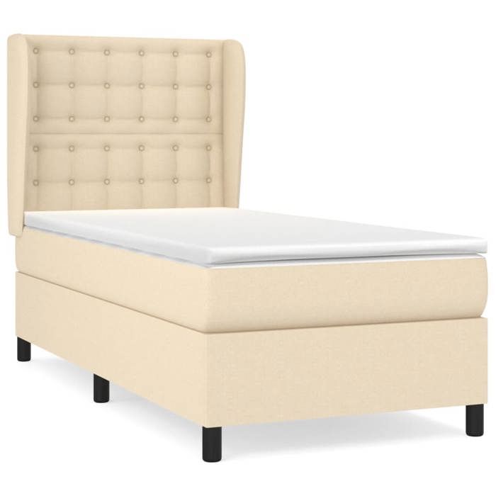 Maison Exclusive - Sommier à lattes de lit avec matelas Crème 80x200 cm Tissu