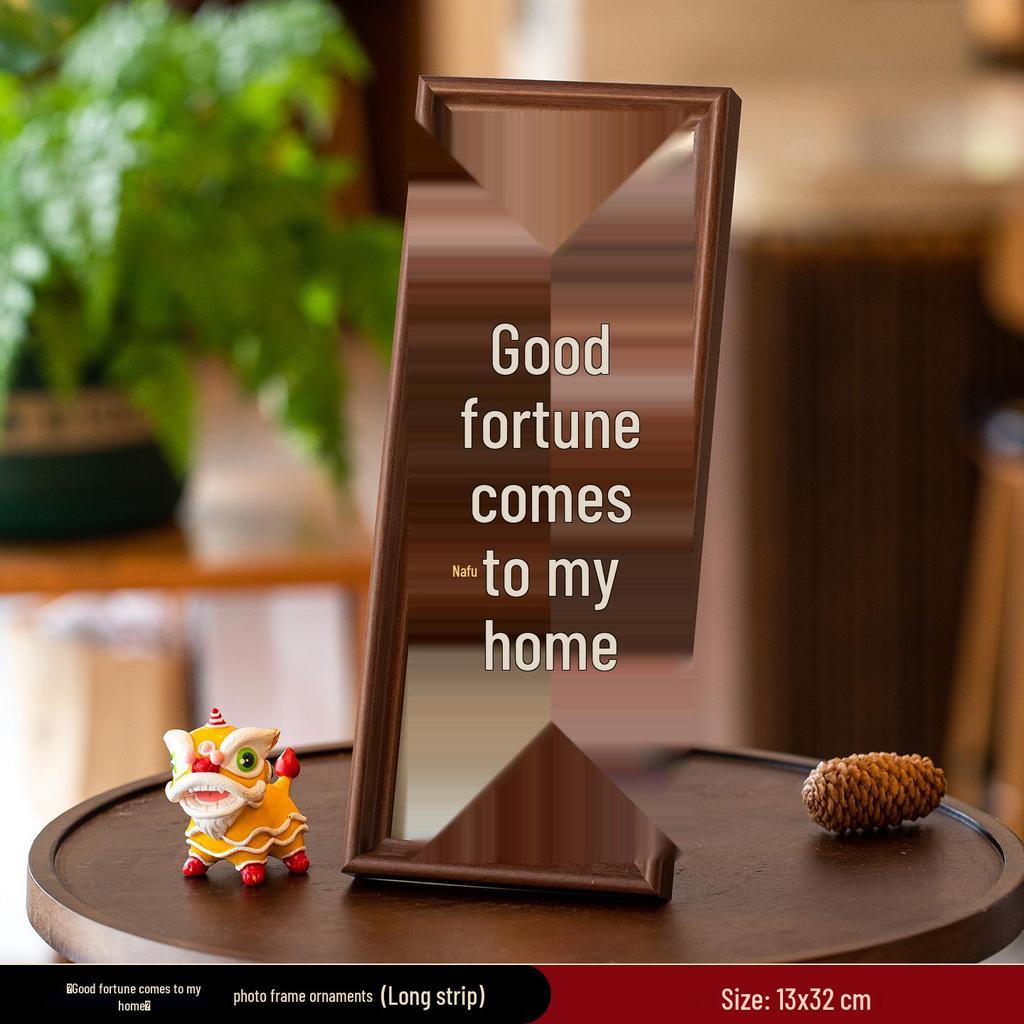 2026 Year of the Horse New Year Ornament: Calligraphy Photo Frame & God of Wealth Table Decoration