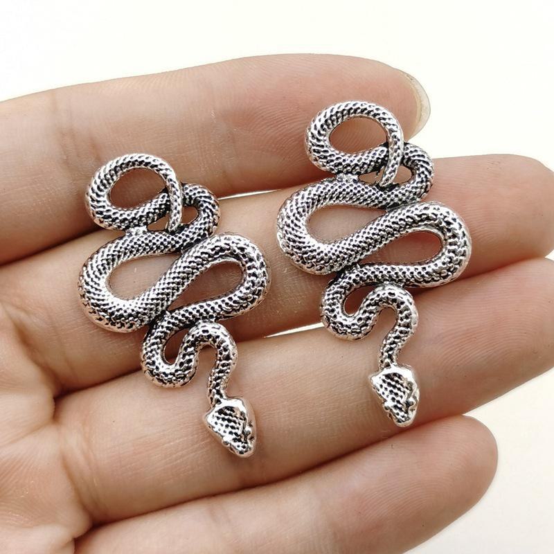 Colorful Alloy Python & Antique Silver Pendant - DIY Halloween Jewelry Accessory