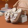 Bow Cotton Slippers Winter Indoor Home Thick Bottom Warm Cute Plush Household Cotton Mop