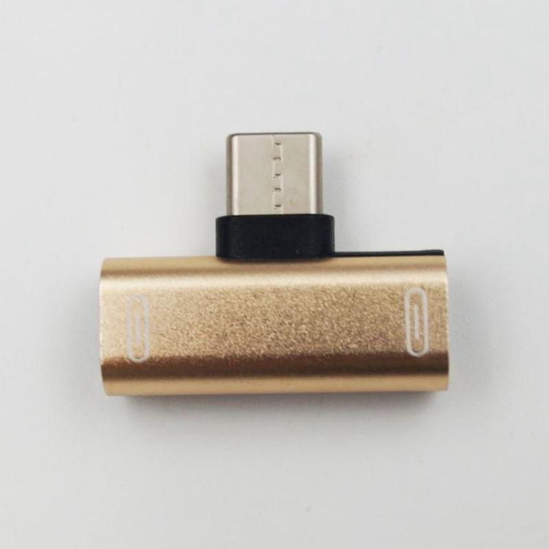 Двойной USB Type C для наушников Aux адаптер-разветвитель аудио разъем для зарядки