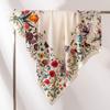 Double-Sided Floral Print Silk Wool Snood Scarf for Women - Elegant, Luxurious, Lightweight Shawl
