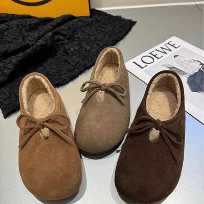 Женские мокасины на шнуровке с флисовой подкладкой больших размеров