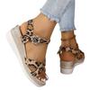 Women's Sandals Leopard Summer  High Quality Fashion Thick Soled Outdoor Casual Comfortable Lightweight Female Shoes
