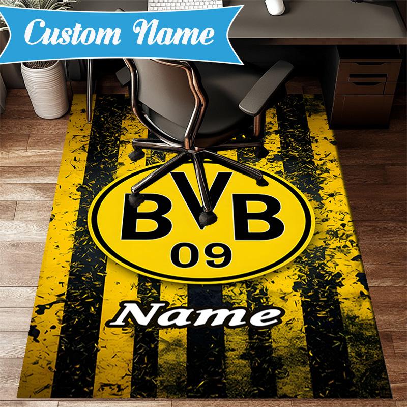 Коврик с индивидуальным именем для фаната BVB, Игровой ковер, Напольный коврик для спальни, гостиной, прихожей, Идея для домашнего декора, Подарок на Рождество, день рождения