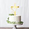 Hollow Peace Pigeon Cake Topper Solid Religious Cross Cake Insert Baptism First Communion Baby Shower Cupcake Toppers Birthday Party Decor