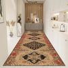 Persian Style Carpet Black Long Hallway Rug Non-slip Stairway Corridor Aisle Runner Rug Washable Living Room Decoration Mat
