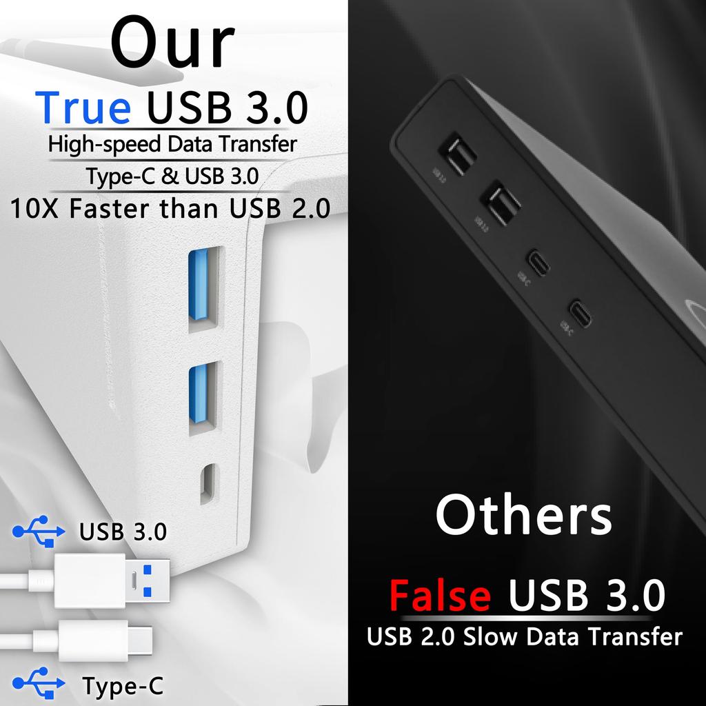 OImaster Display Stand Standpipe USB C Type Data Oimatser Foldable Computer Display Length Adjustable Computer Stand with Storage Drawer and Pen Phone