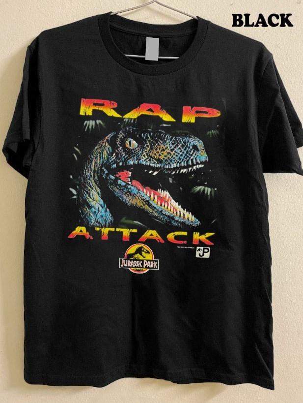 Jurassic park rap attack movie unisex black t-shirt S-5XL QT7827