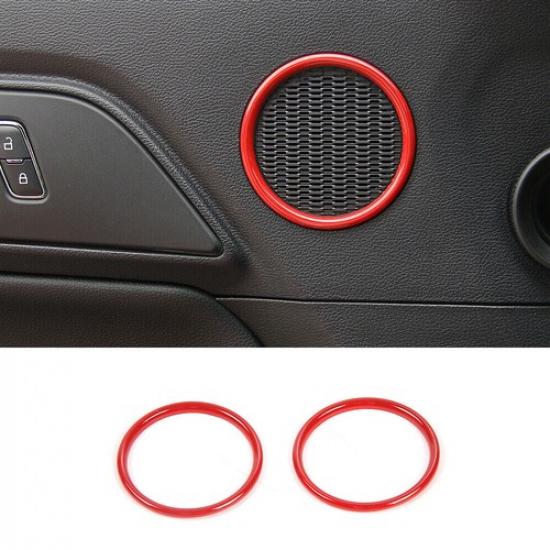 Декоративная крышка динамика внутренней двери автомобиля 2 шт. Для Ford Mustang 2015- Ярко-красный