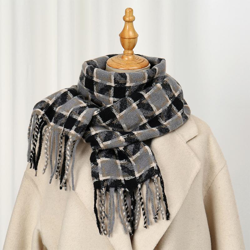 Women Winter Cashmere Scarf Plaid Pashmina Luxury Brand Shawls and Wraps Bufanda Hijab Travel Stoles Echarpe Warm Blanket