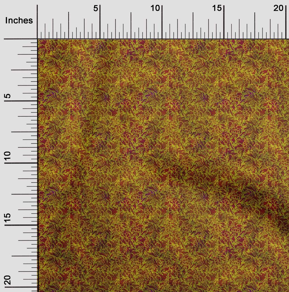 oneOone Cotton Flex Green Fabric Batik Craft Projects Decor Fabric Printed By The Yard 40 Inch Wide -