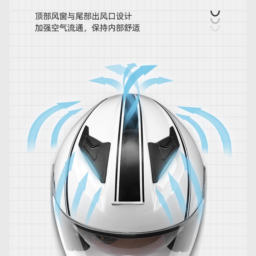Мотоциклетный шлем Шлем для электромобиля Четырехсезонный велосипедный шлем Локомотивный шлем Противотуманные двойные линзы
