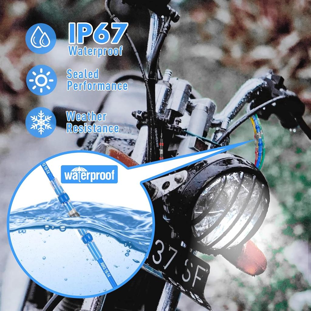 100 шт. разъемы для проводов с пайкой AWG 16-14, синие разъемы с пайкой, термоусадочные, стыковые разъемы, клеммы, паяные муфты, водонепроницаемые