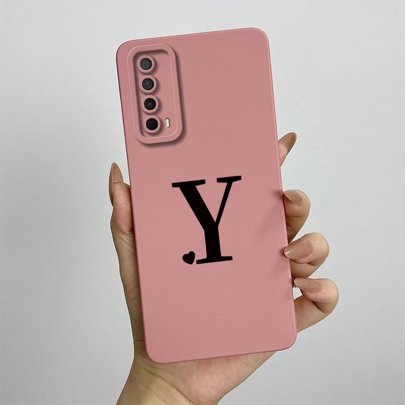 Чехол для Huawei Y7a Чехол для телефона Huawei P smart 2021 PPA-LX1 Роскошные буквы Квадратный Ударопрочный Мягкий ТПУ Силиконовая задняя крышка Fundas