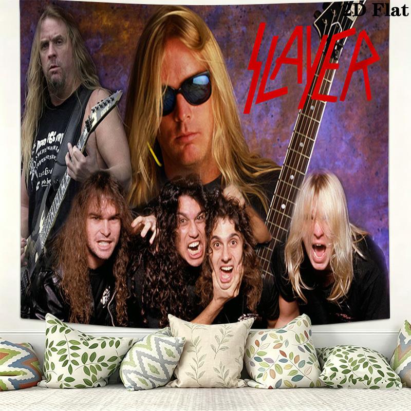 Настенный гобелен группы Slayer Эстетичный настенный подвес Печатная тканевая одеяло Декоративные гобелены для спальни гостиной Домашний декор
